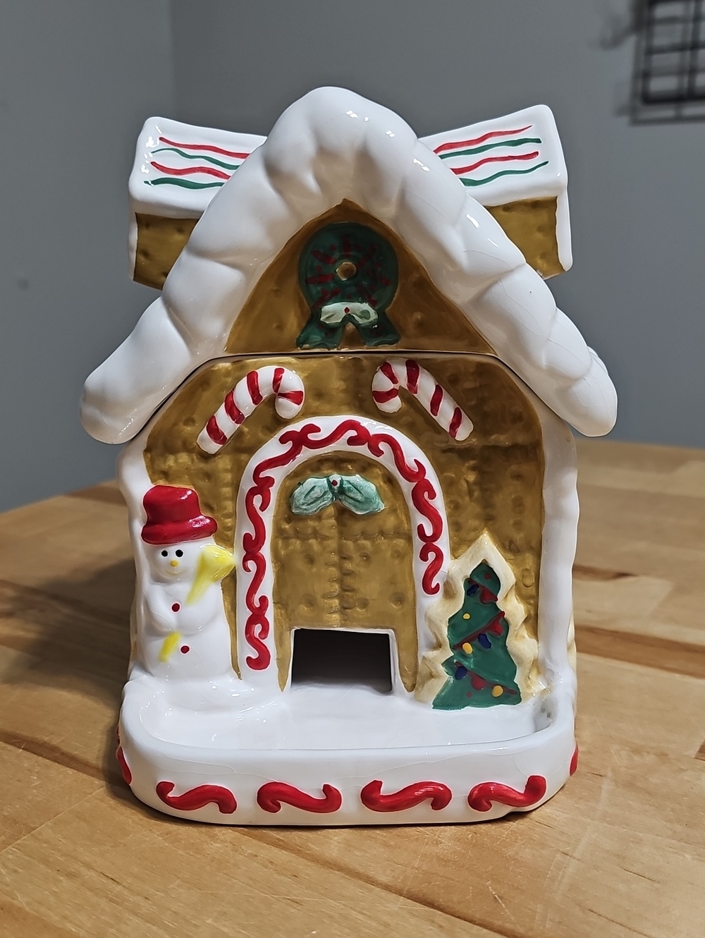 ​Vintage Lefton 2004 Gingerbread House People Treater Candy Dish Boxed #18154